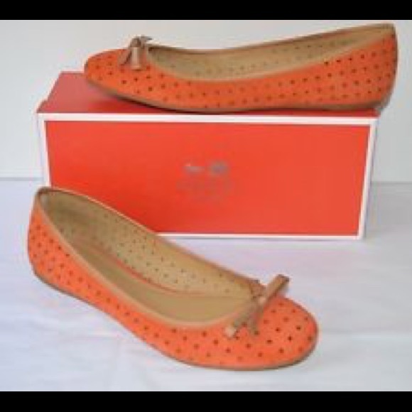 Coach daisy perforated orange suede flats - Picture 2 of 2